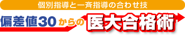 個別指導と一斉指導の合わせ技 偏差値30からの医大合格術